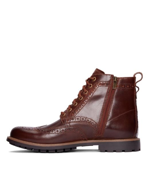 Clarks Brown Westcombe Brogue Boots for men