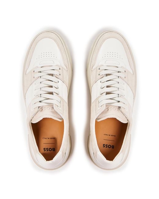Boss White Tennis Shoes for men