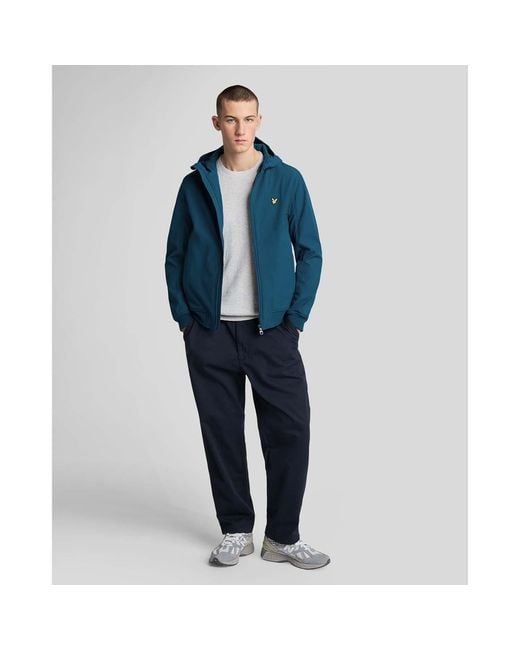 Lyle & Scott Blue Fleece Back Softshell Jacket for men