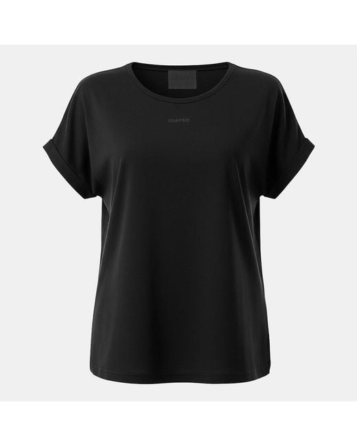 Usa Pro Black Short Sleeve Sports T-Shirt