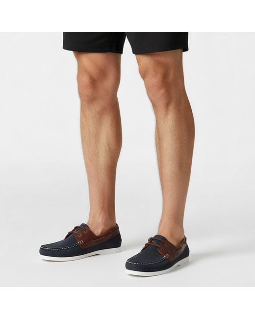 Jack Wills Blue Leather Boat Shoes for men