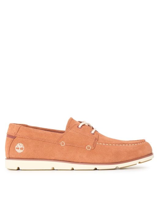 Timberland Brown Grafton Bay Lace Up Dark Boat Shoes for men