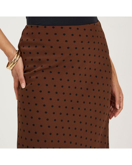 Brave Soul Brown Bs Polka Dot Print Maxi Skirt