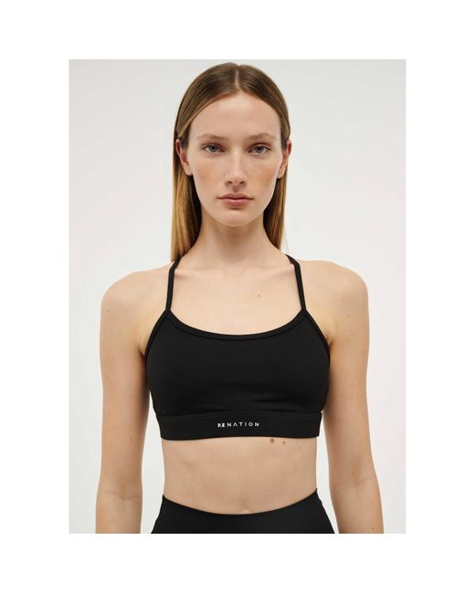 P.E Nation Black Signature Moisture Wicking Medium Impact Sports Bra