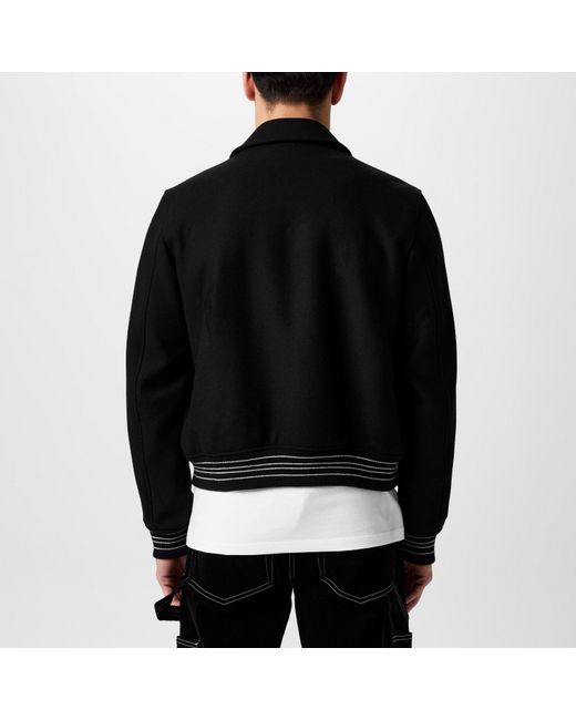 Amiri Black Bones Wool Long Sleeve Varsity Jacket for men