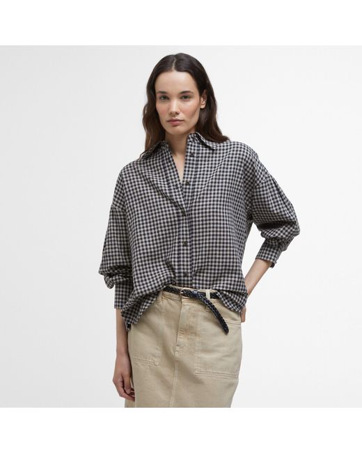 Barbour Gray Adaline Linen Shirt