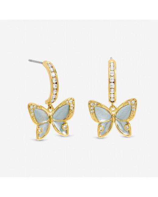 Jon Richard Metallic Plated Pave And Butterfly Half Hoops