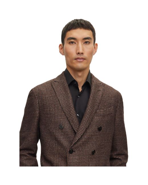 Boss Brown Heston Tailored Fit Formal Jacket for men