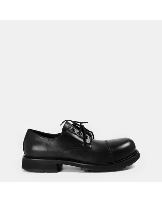 Balenciaga Black Leather Derby Shoes for men