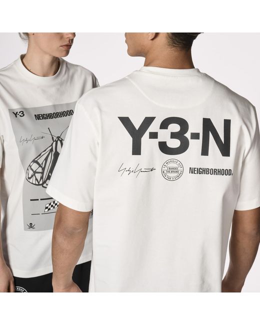 Y-3 White X Neighborhood Moth Graphic T-Shirt for men