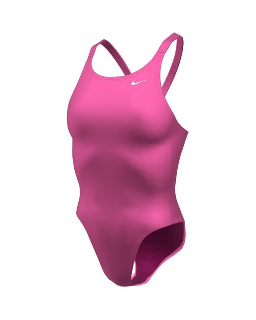 Nike Pink Hydrastrong Solid Fastback One Piece