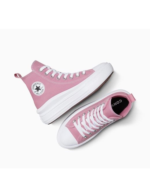 Converse Pink Chuck Taylor All Star Mov Canvas High-Top Trainers