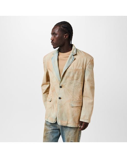 DIESEL Natural Structured Button-Front Denim Jacket for men