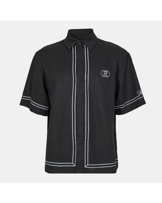 Represent Black Border Short Sleeve Patterned Shirt for men