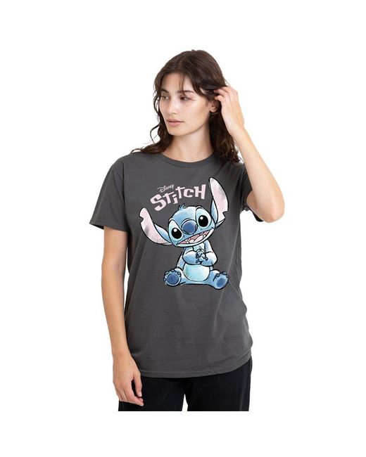 Disney Black Lilo And Stitch Colour Me Happy Classic T Shirt C
