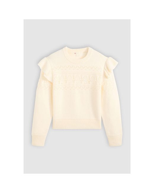 Levi's White Shane Knitted Crew Neck Jumper