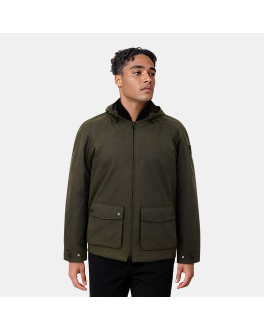 Lyle & Scott Green Wax Bomber Jacket for men