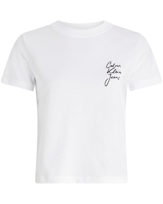 Calvin Klein Gray Script Institutional Baby Tee