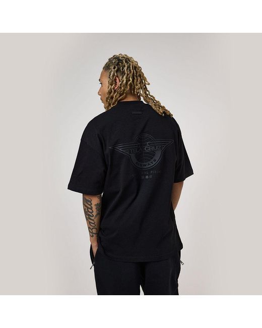 TELA CRUZ Black Oversized Design T-Shirt for men