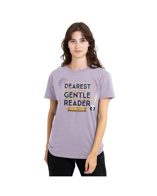 Bridgerton Purple Dearest Gentle Reader T-Shirt Soft L