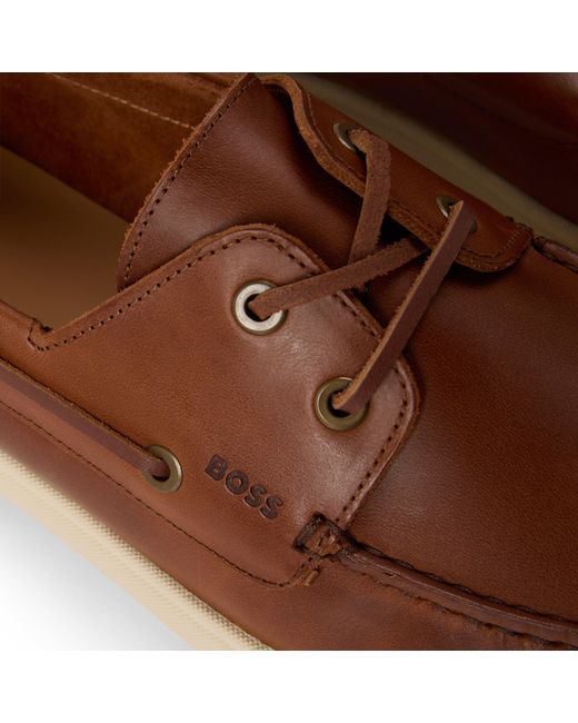Boss Brown Boat Shoes for men