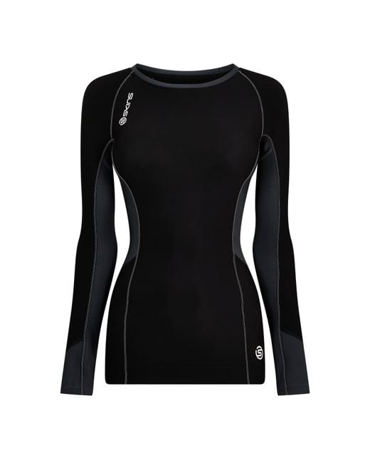 Skins Black S400 Thermal Long Sleeve Performance Gym Top