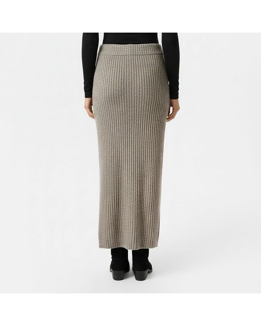 Jack Wills Gray Stitchy Maxi Knitted Skirt