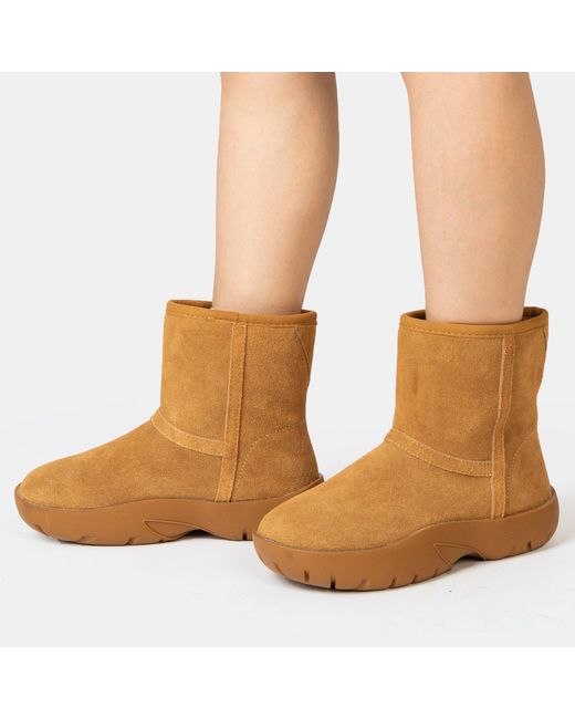 Golddigga Brown Snug Classic Slip On Ankle Boots
