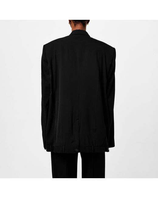 Balenciaga Black Double Breasted Wool Long Sleeve Blazer