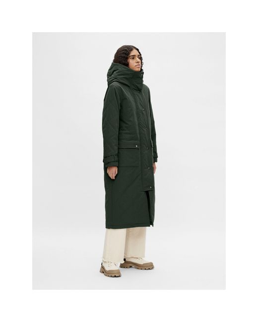 Object Green Katie Water Resistant Long Sleeve Short Puffer Jacket