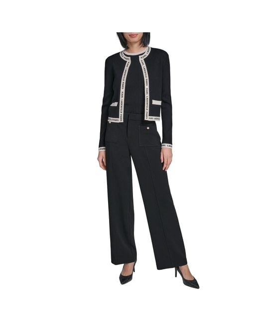 Karl Lagerfeld Black Sportswear Cardigan