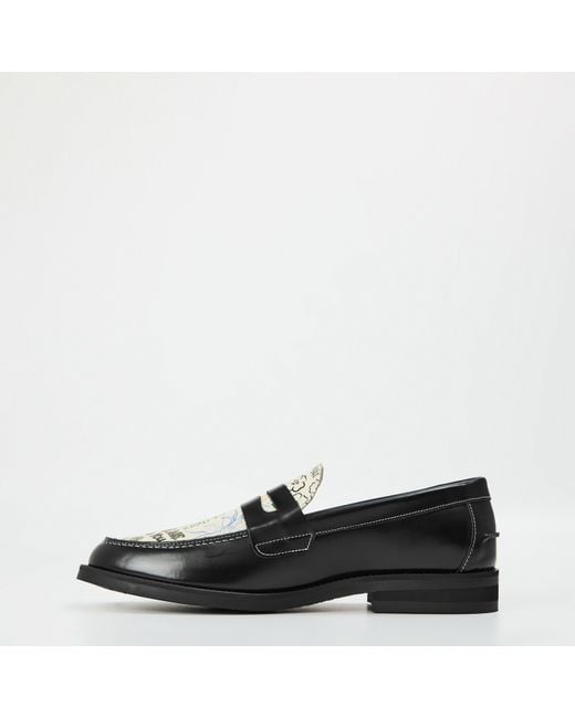 Duke & Dexter Black Handcrafted Comfort Loafers for men