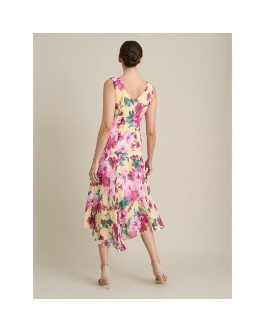 Gina Bacconi Pink India Chiffon Print Dress