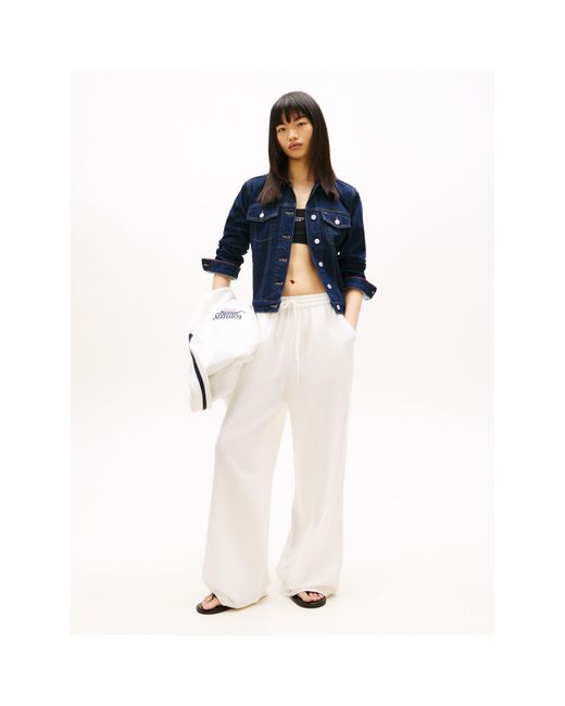 Tommy Hilfiger White Straight Leg Trousers