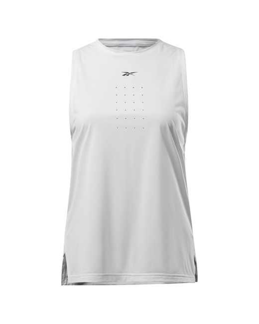 Reebok White By Fitness Perforated Tank Top