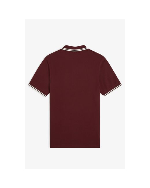 Fred Perry Red F Perry Short Sleeve Twin Tipped Polo Shirt for men