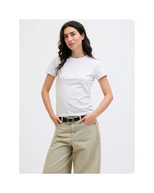 JJXX White Gigi Crew T-Shirt Ladies