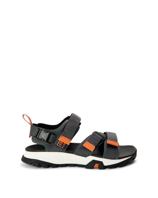 Timberland Black Garrison Trail Open Toe Lug Sole Sandals for men