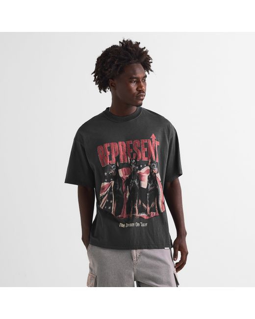 Represent Black Oversized T-Shirt for men