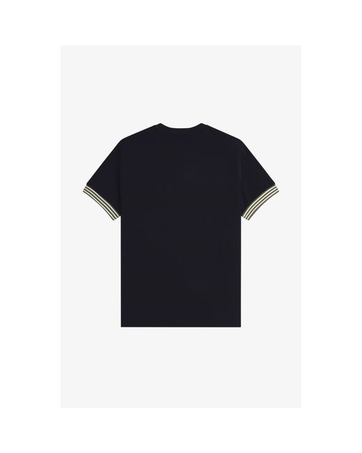 Fred Perry Blue Stripe Cuff T-Shirt for men
