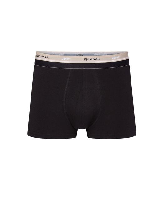 Reebok Black 3 Pack Trunks Farr for men