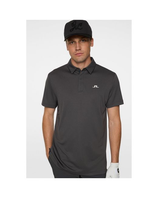 J.Lindeberg Black Short Sleeve Performance Polo Shirt for men