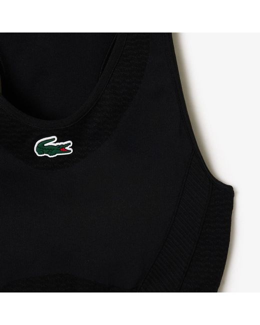 Lacoste Black Sport Stretch Removable Padded Bralette