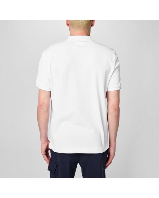 CP COMPANY METROPOLIS White Short Sleeve Polo Shirt for men