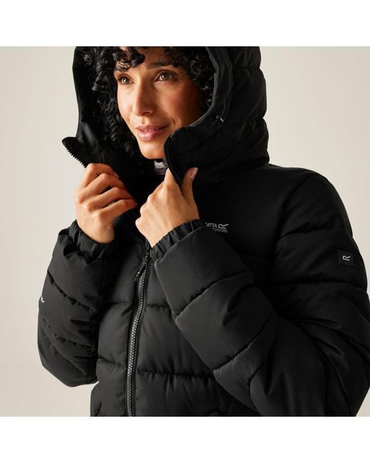 Regatta Black Aldthorn Synthetic Down Insulated Weatherproof Quilted Jacket