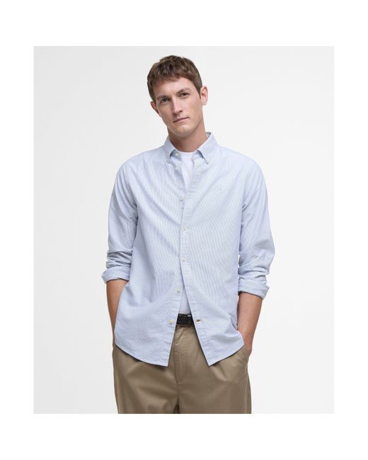 Barbour Blue Striped Oxford Tailored Shirt for men