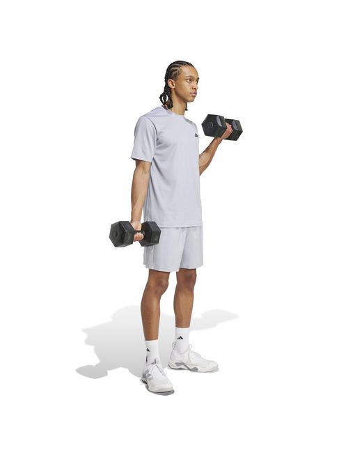 Adidas Blue Training Essentials Base T Shirt for men