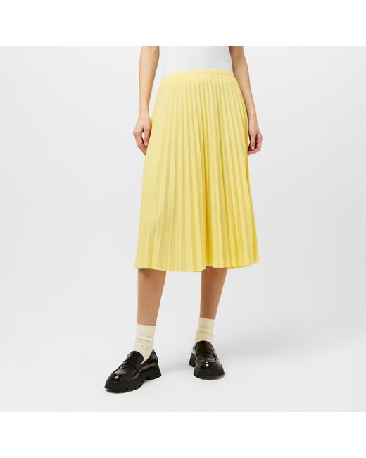 Lacoste Yellow Long Pleated Skirt