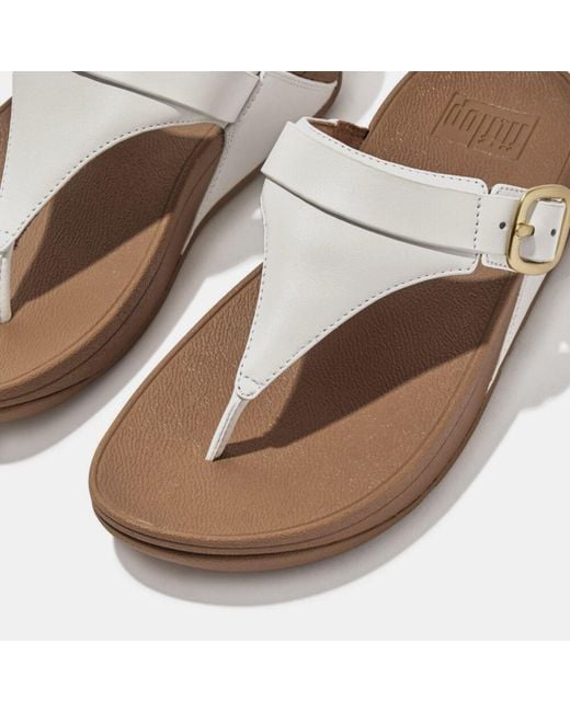 Fitflop Brown Lulu Adjustable Leather Toe-Post Sandals