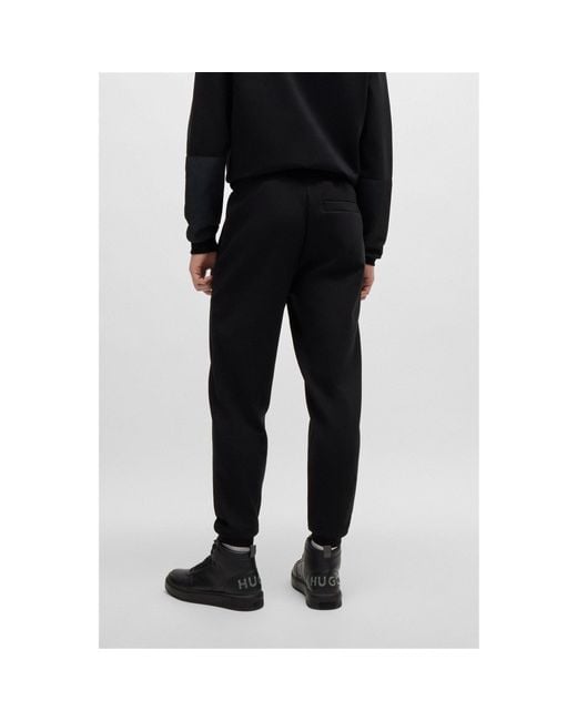 HUGO Black Dimacs Fleece Closed Cuff Joggers for men